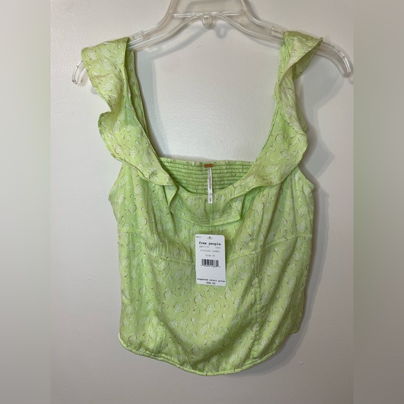 Free People Stay With You Top in Lime - Picture 3 of 7